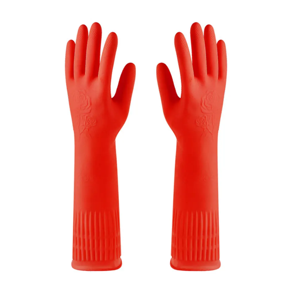 

2X Rubber Gloves Kitchen Gadget Gardening Tool Long-lasting Exquisite Workmanship Household Accessories Washing Glove