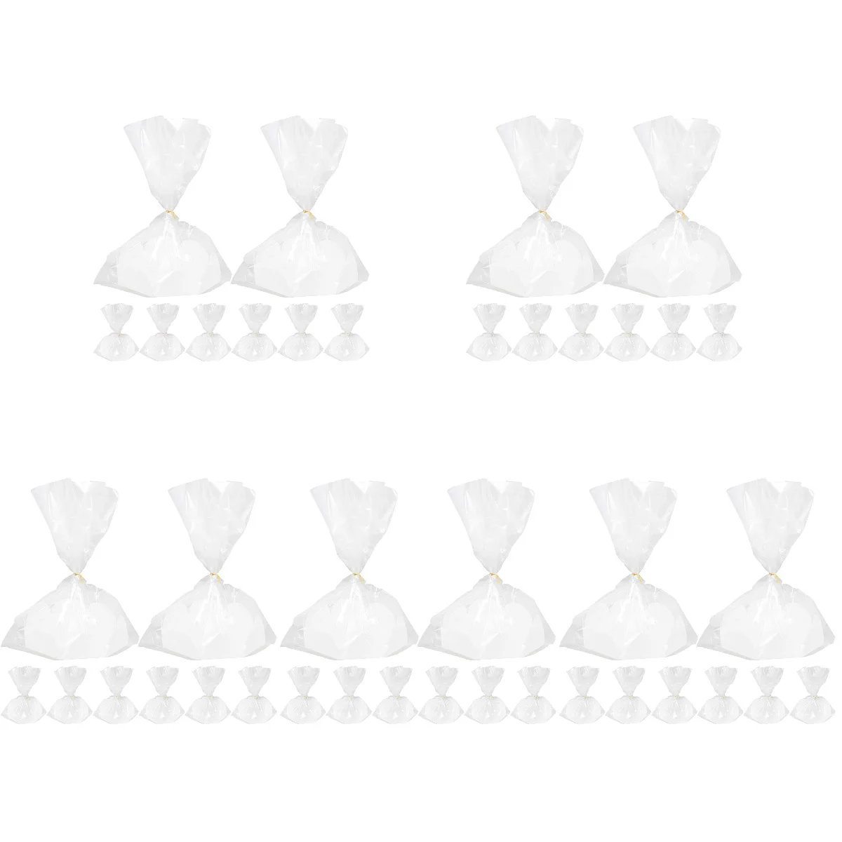 

50 Sets Cake Packing Dessert Paper Tray and Clear Bags Cake Packing Bags for Gift