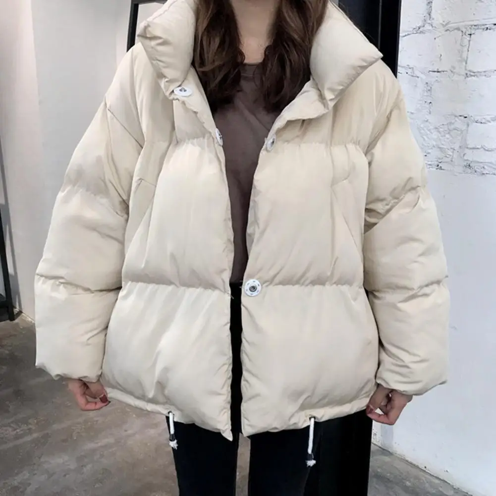 

Зимние куртки для женщин, ветровка, парки с хлопковой подкладкой, повседневная женская однотонная Толстая куртка с длинным рукавом, верхняя...
