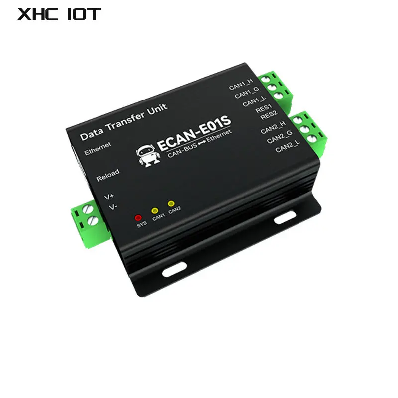 Can to Ethernet Protocol Converter Can2.0 Protocol Can Relay XHCIOT ECAN-E01S TCP/UDP DC 8-28V Converter Dual Channel Isolation