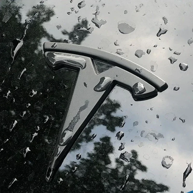 

For 2017- 2023 Tesla Model 3 Model Y 3Pcs/Set 3D ABS Car Logo T Emblem Front Rear Trunk Lid Steering Wheel Badge Sticker