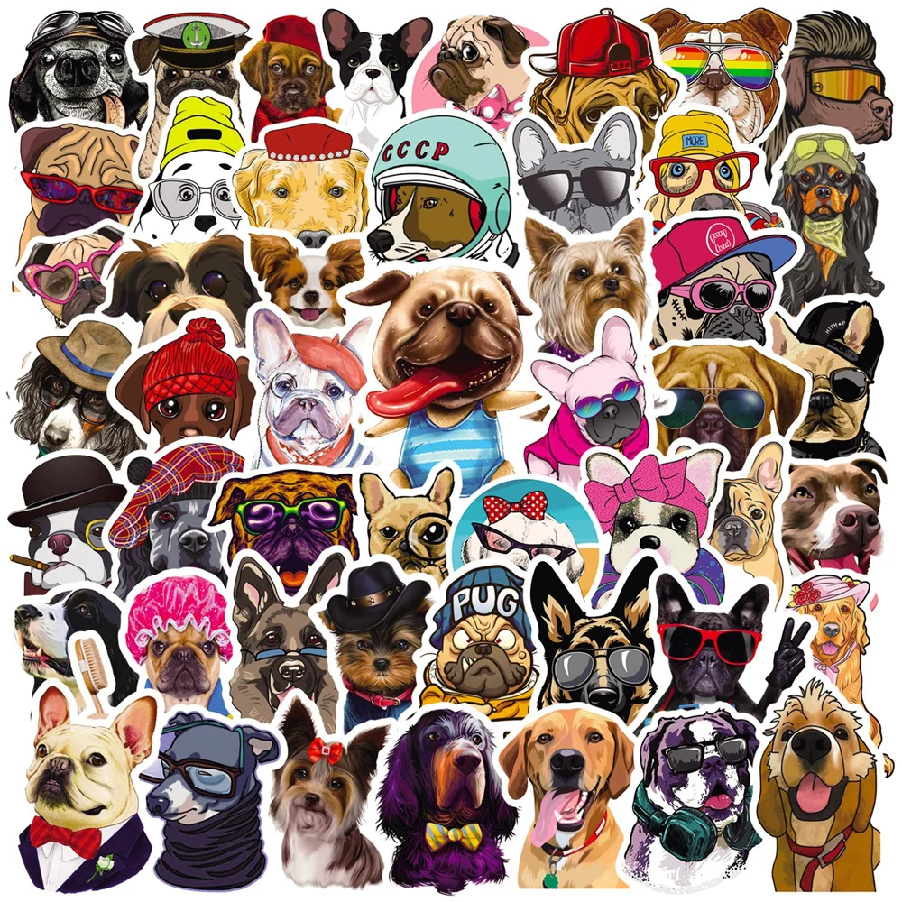 

10/30/50PCS Dog Graffiti Waterproof Sticker Cartoon Cute Pet Creative Trend Personalized Decoration Decal Refrigerator Wholesale