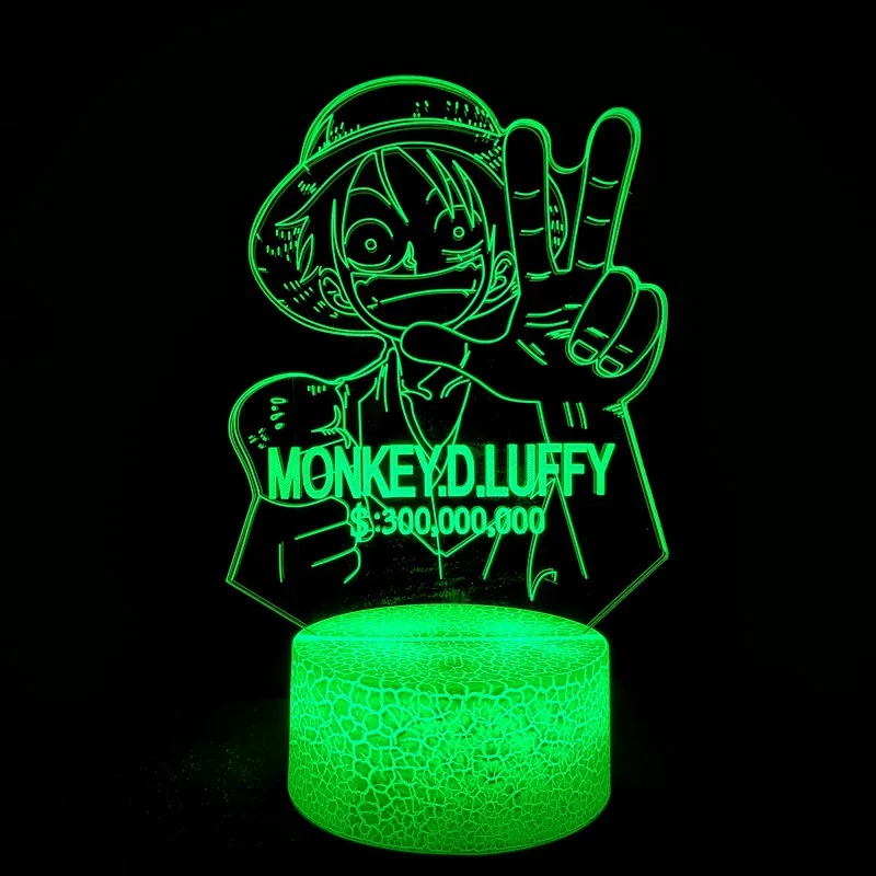 

Цельная Обезьяна D Luffy 3d ночной Светильник СВЕТОДИОДНЫЙ цветной яркий сенсорный пульт дистанционного управления 16 цветов креативный подаро...