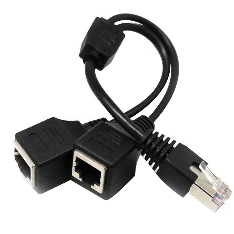 

2-in-1 RJ45 Network Adapter Cable 1 Male To 2 Female Splitter Ethernet Internet Adapter Cable Separator RJ45 Plug Extender