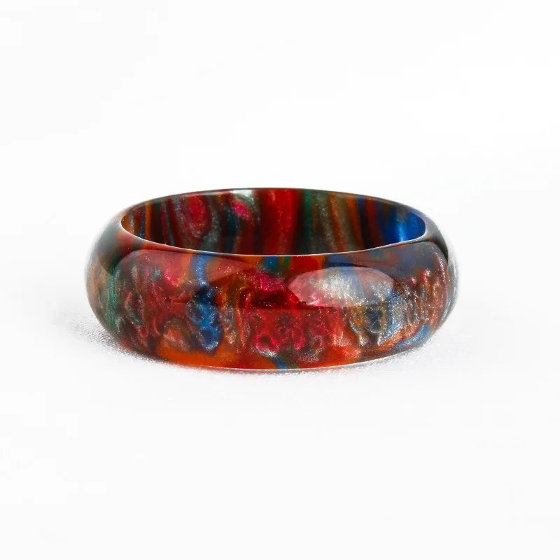 

Round Shaped Trendy Women's Cloud Natural Opal Finger Ring Colorful Chunky Rings Bands for Girls Beach Jewelry Glitter Ring