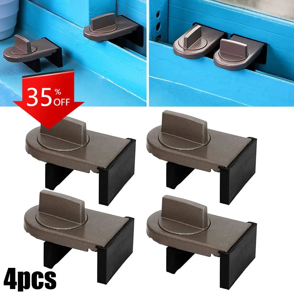 

4pcs Cabinet Locks Furniture Fittings Sliding Sash Stopper Cabinet Locks Straps Sliding Lock Doors Sliding Furniture For Home