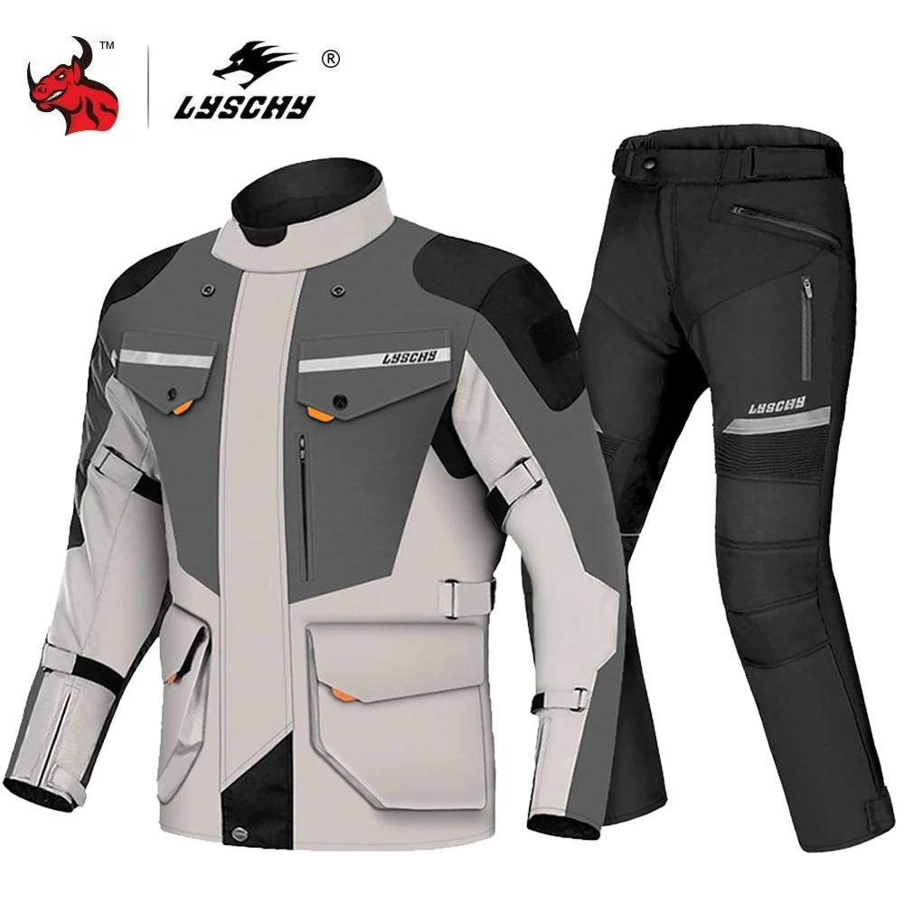 LYSCHY Motorcycle Jacket Pants Suit Cold-proof Waterproof Winter Men Motorbike Riding Moto Jacket Protective Gear Armor Clothing enlarge