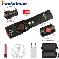 new xml t6 led flashlight 3 switch modes rechargeable flashlights waterproof torch for camping hiking fishing