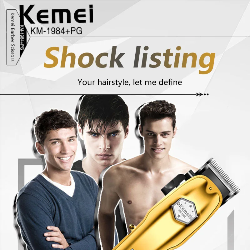 

Electric Hair Clipper Precise Trimming Powerful Motor Stainless Steel Blade Easy To Use Rechargeable Kemei Km-1984+pg Durable