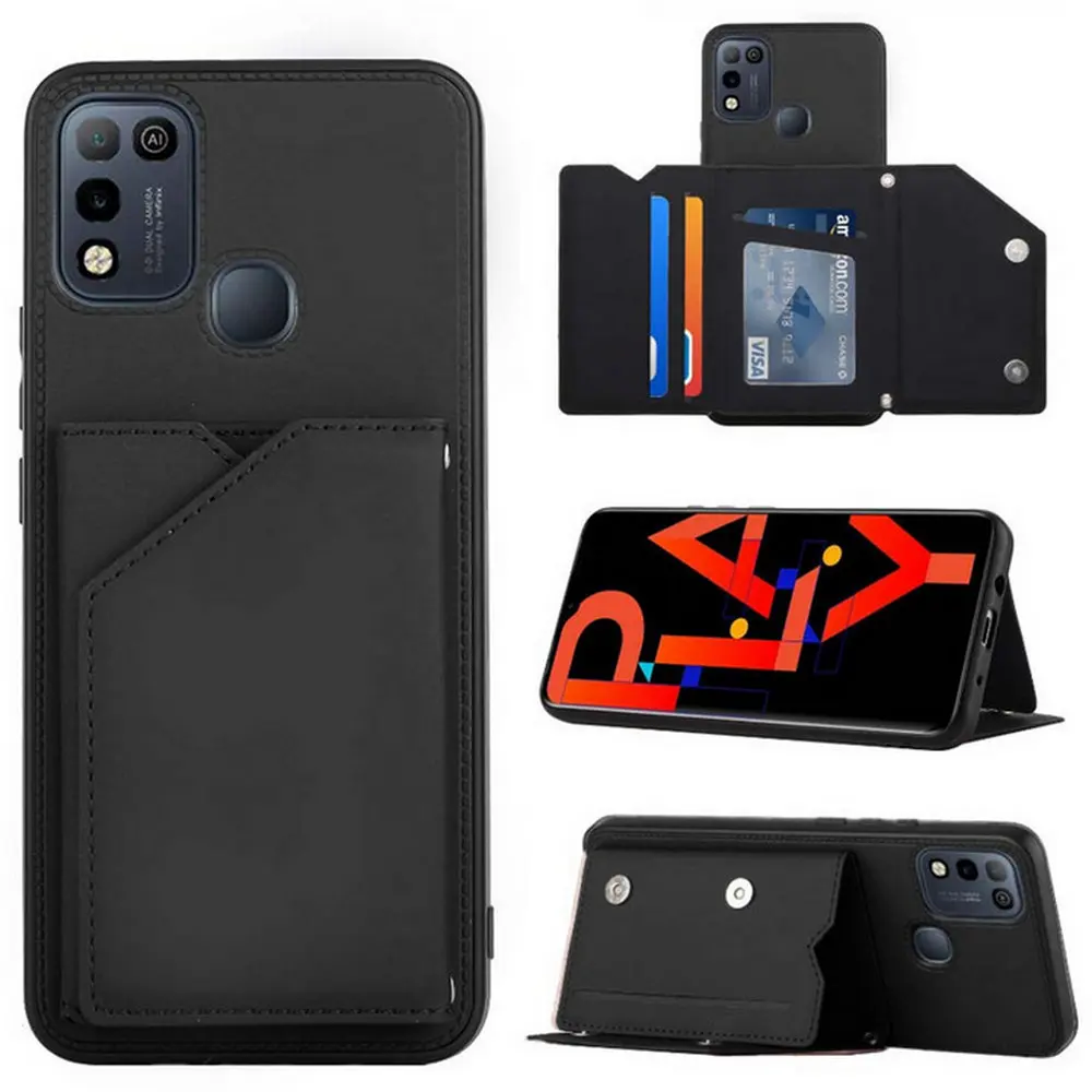 

Leather Card Case for Infinix Hot 10S NFC Luxury Cover Magnetic Back Panel for Infinix Hot 10 Lite Case Hot 11S 10T 10 11 Play