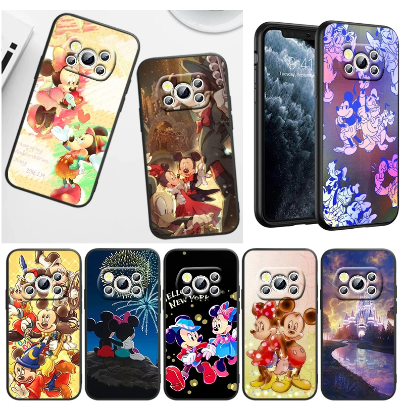 

Disney Mickey Minnie Cute For Xiaomi POCO X4 M5S F4 M4 X3 F3 M3 C3 F2 X2 F1 Pro GT NFC 4G 5G Liquid Rope Silicone Phone Case