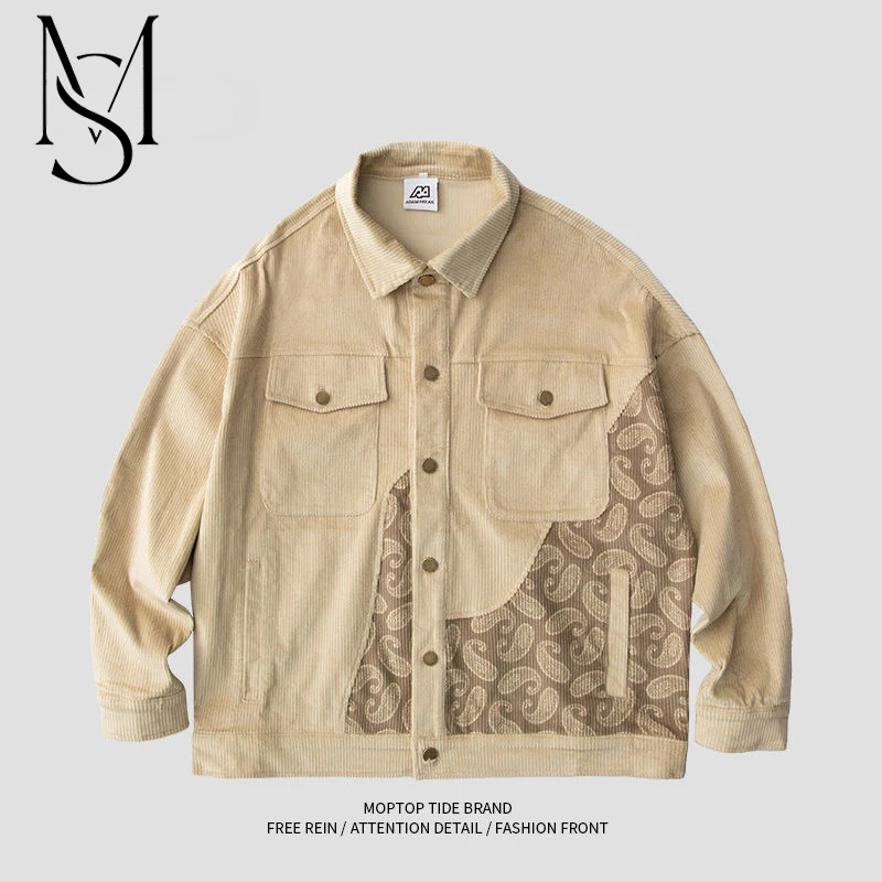 

MS New2023 New American high street design jacket Men's spring fashion men's corduroy jacket loose
