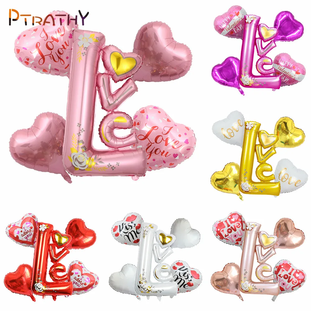 

Love Letter Foil Balloon Wedding Valentine's Day Anniversary Birthday Party Decoration Love Background Wall Decoration Globos