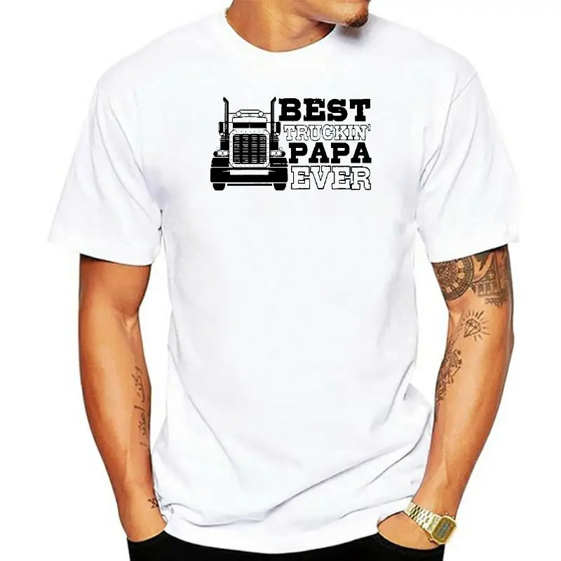 

Mens Best Truckin Papa Soft Tee Dad Father Fathers Day Husband