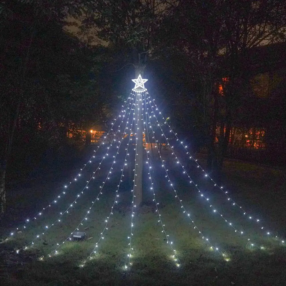 

Outdoor Christmas Decorations Waterproof LED Star Lights String 8 Modes Outside Tree Decoration Lights for Yard Christmas Party