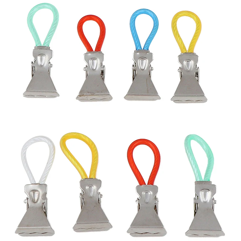 

8Pcs/Set Clothes Pegs Metal Stainless Steel Clothespins Colorful Laundry Tea Towel Hanging Clips Loops Kitchen Bathroom Storages