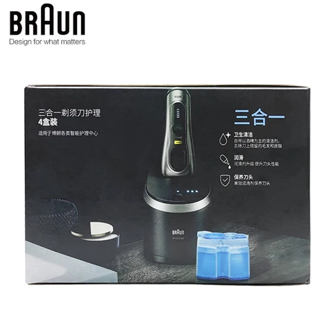 Сменные картриджи Braun Clean & Renew CCR4 Lemon Fresh Cleans 10x More Fit для электробритвы Braun All Smart Care Center, 4 упаковки