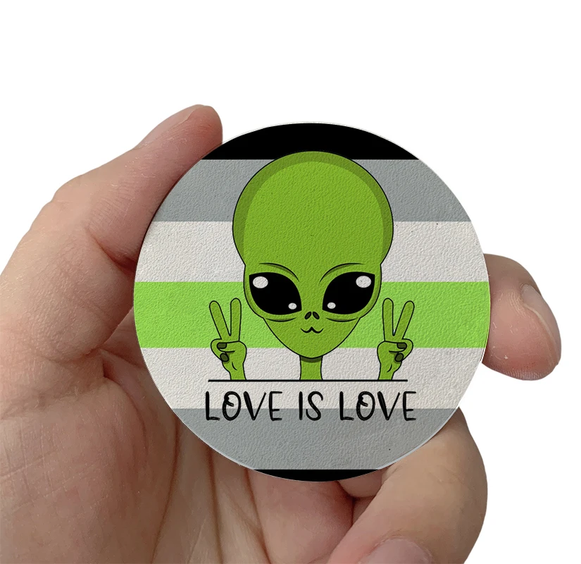 

Agender Pride Alien Love Patches Clothes Hats Jackets Patch Stickers Iron On Patches thermoadhesive Leather Decoration Stickers