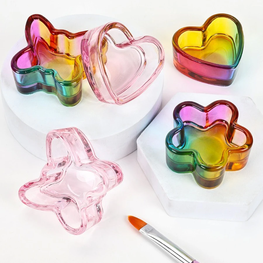 1 шт. Радужная Хрустальная прозрачная стеклянная тарелка для жидкости чашка