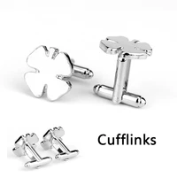 new fashion simple mens french cufflinks creative clover glossy metal mens cufflinks popular alloy jewelry accessories gifts