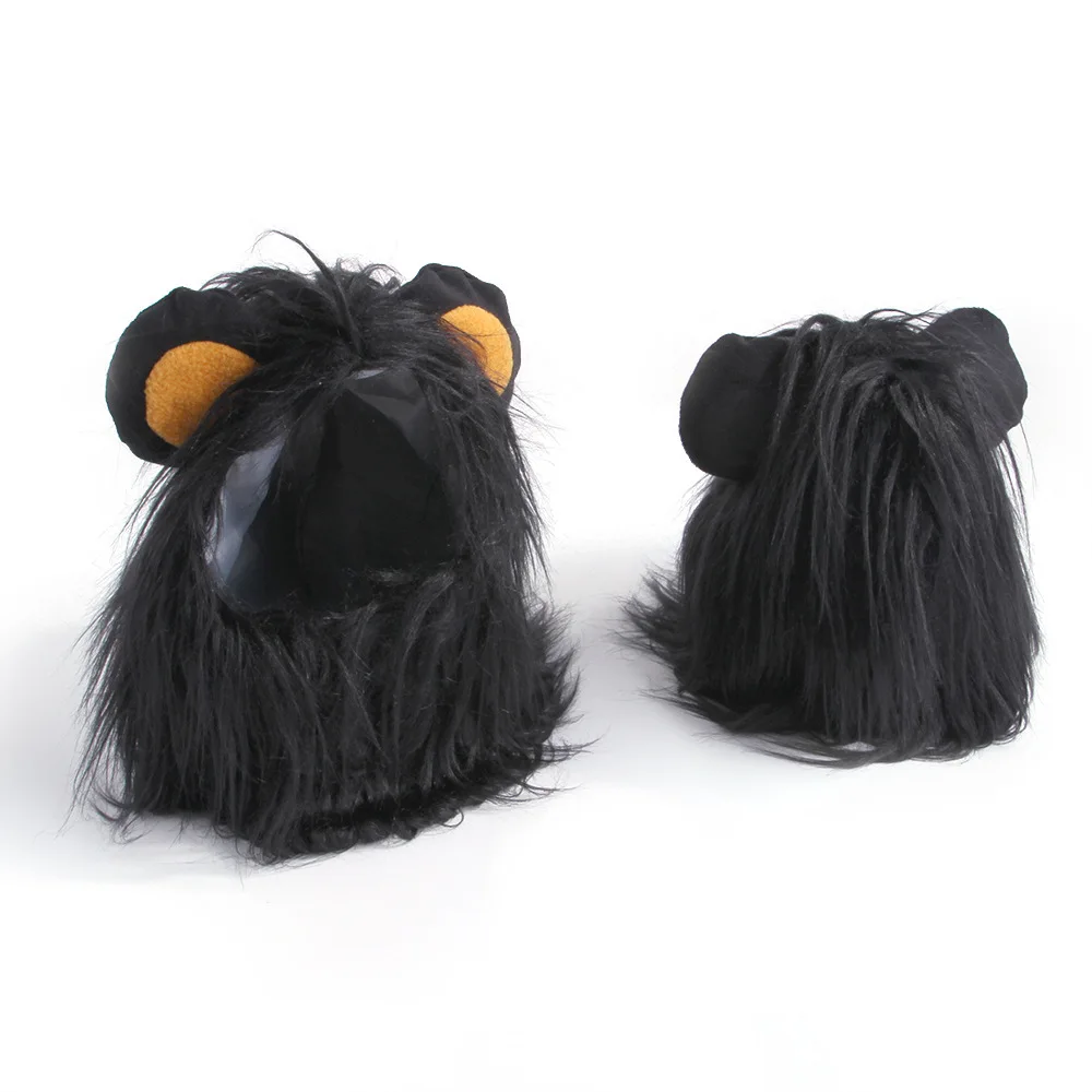 

Black Lion Headgear Pet Dog Cat Headgear Puppy Cat Hat Headgear Wig