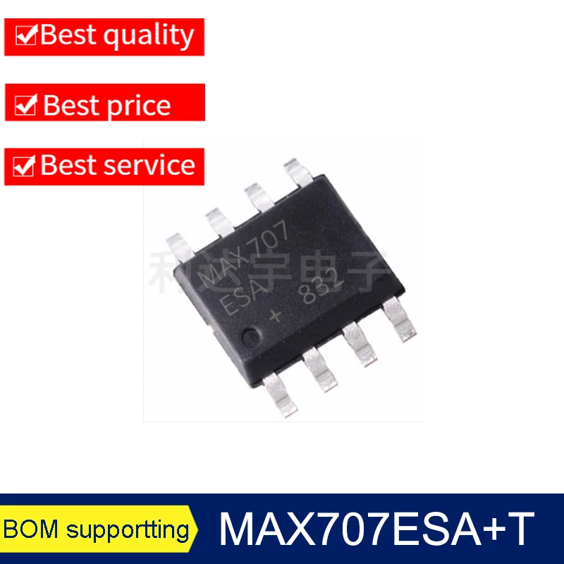 

10PCS/Lot Original MAX707ESA+T MAX707ESA Marking MAX707 SOP8 MCU monitoring chip IC
