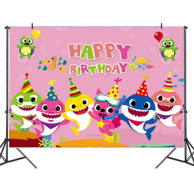 Детские праздничные фоны в виде акулы для вечеринки принадлежности праздничного