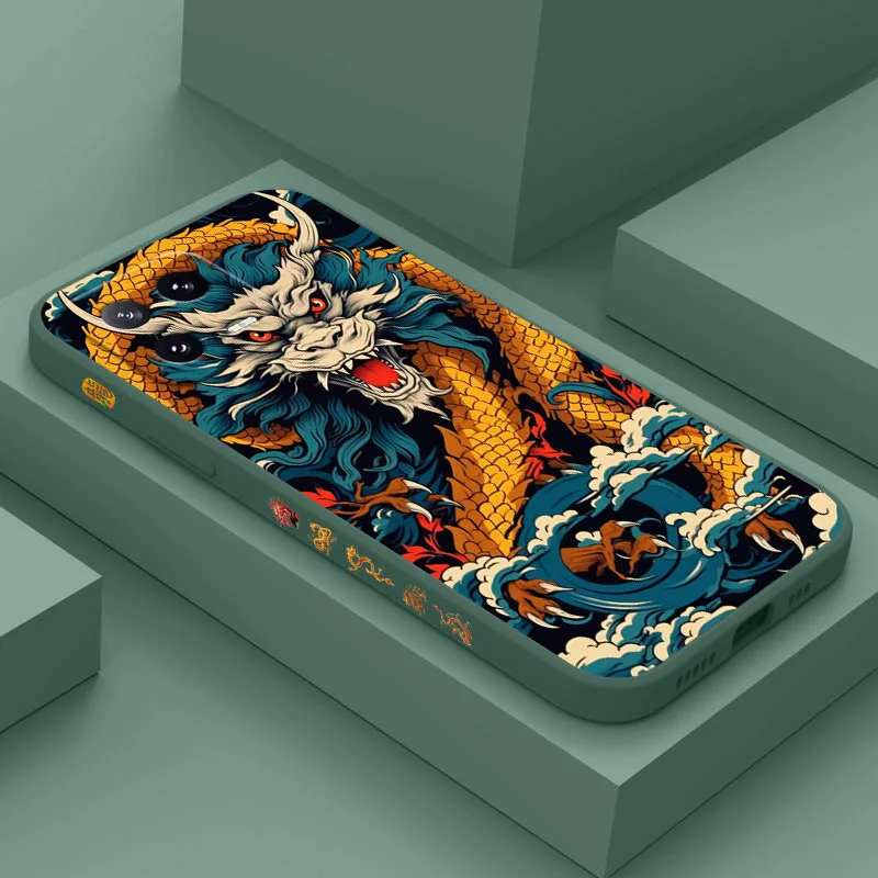Чехол для телефона Spirit Dragon жидкий силиконовый чехол Xiaomi Mi 14 13 13T 12 12X 12T 12S 11 11T Ultra 10