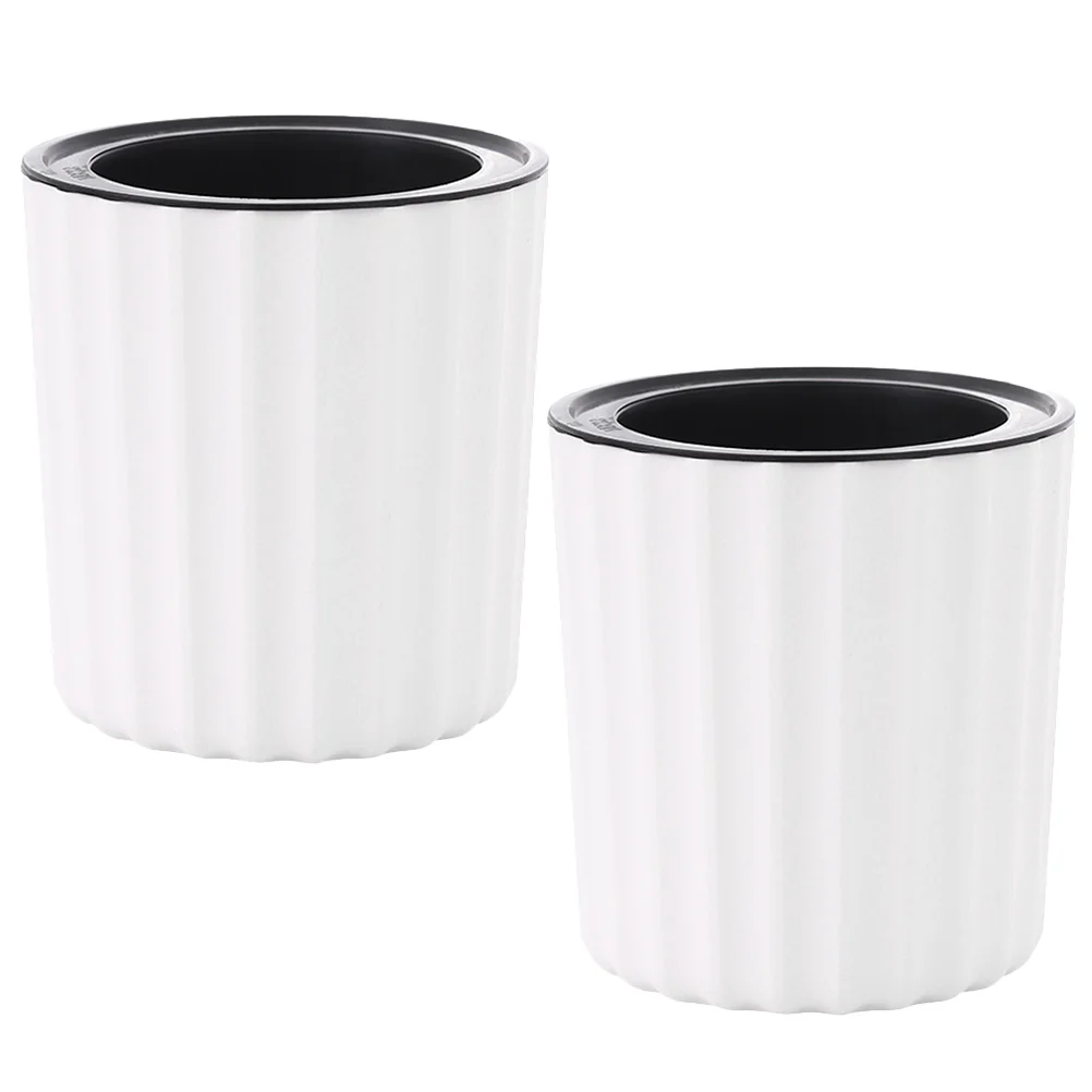 

2 Pcs Pots Indoor Plants Flowerpot Planter Planters Planting Self Watering White Home Container Office