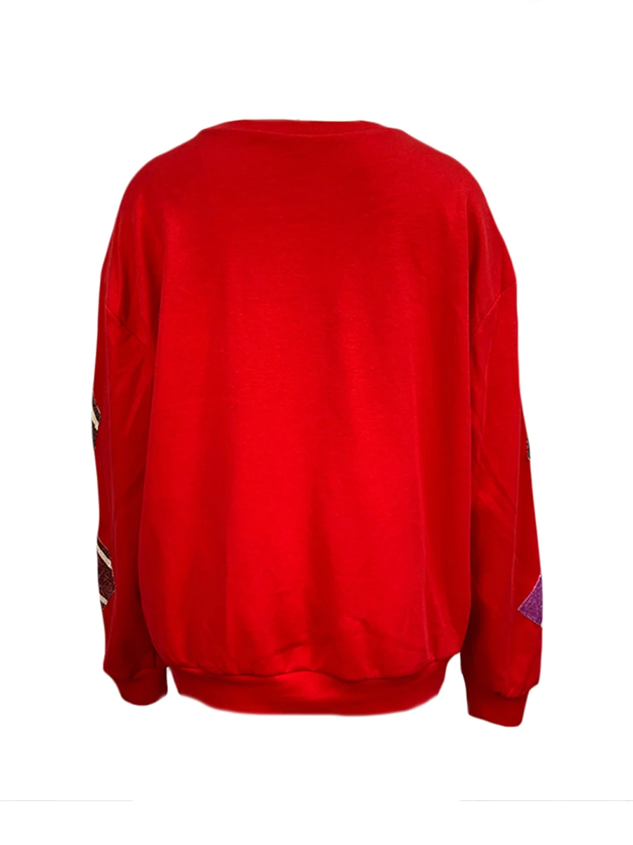 Женский рождественский свитшот свободная подарочная коробка с блестками