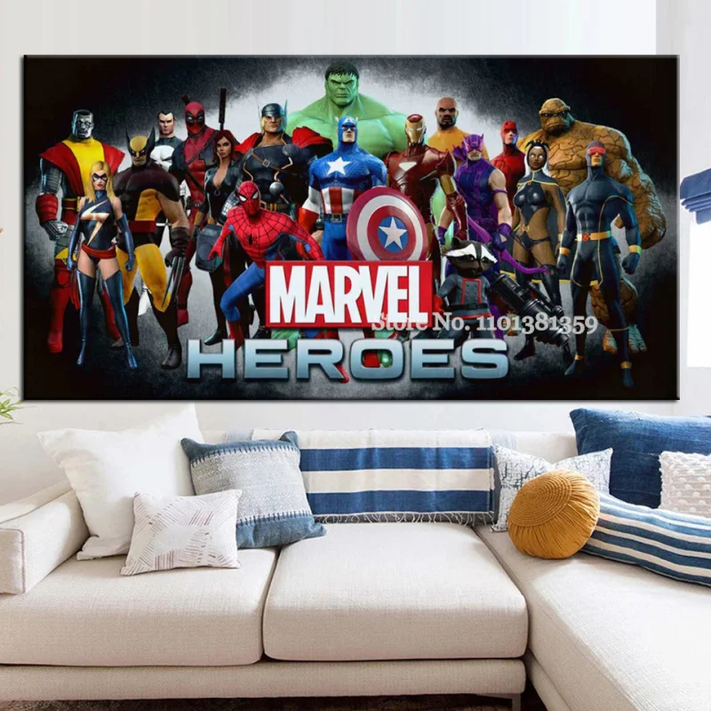 

Алмазная картина «Супергерои» из мультфильма «мстители»