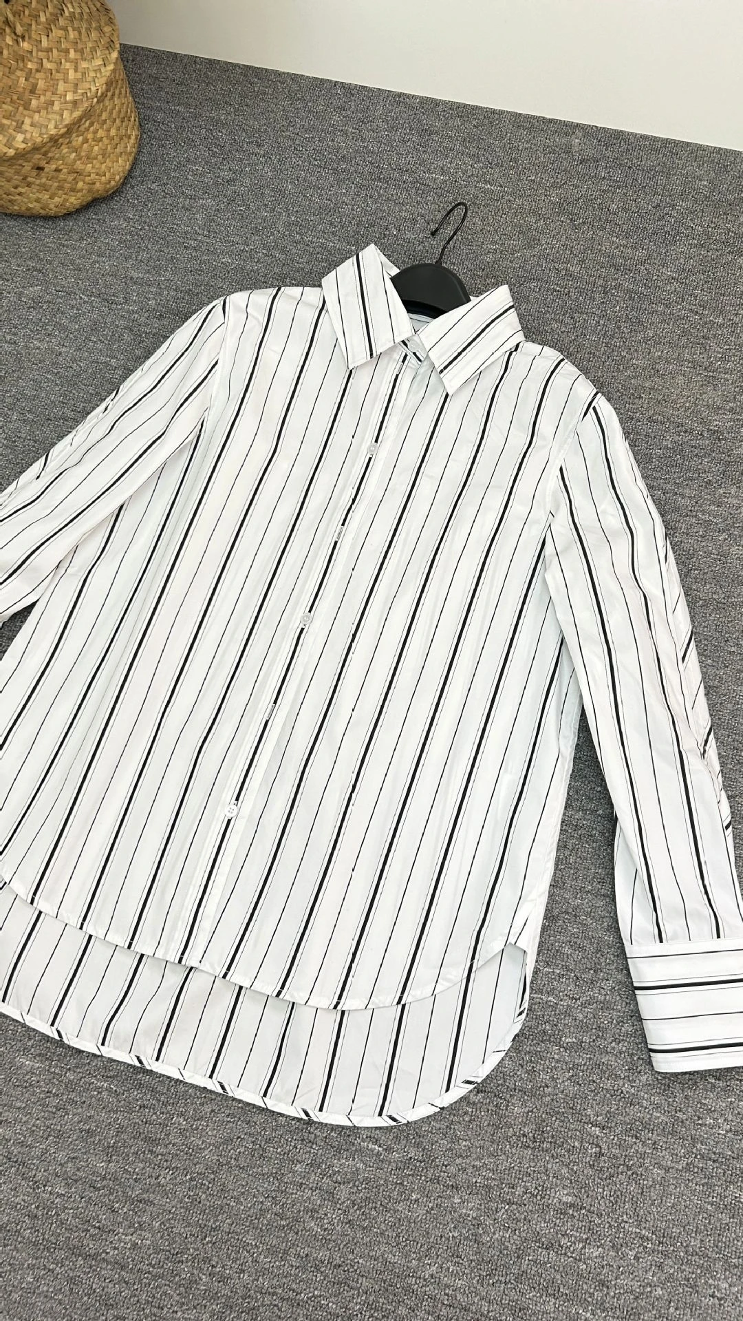 25-летняя новая TT Nordic черно-белая полосатая рубашка из хлопка и поплина в стиле