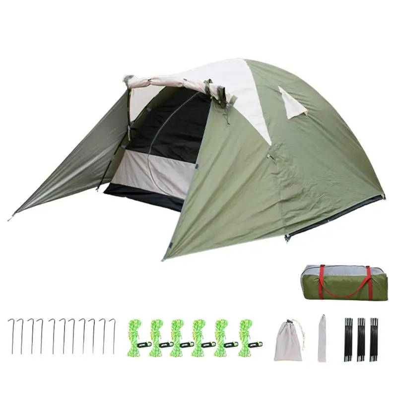 Outdoor Tent For Camping Portable Double-Layer Tents Double Layered Fabric Easy Setup Tent For Outdoor Picnic Hiking Barbecue