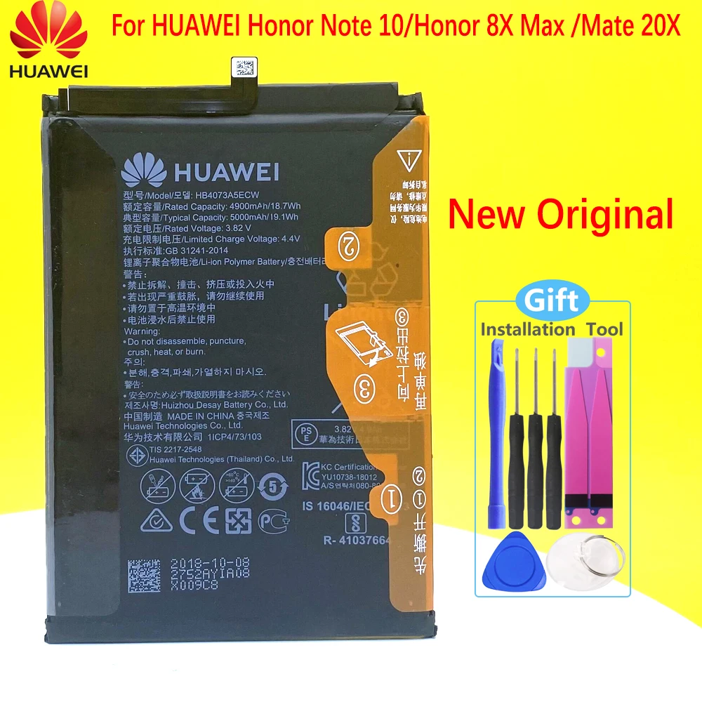 

Новый оригинальный HB4073A5ECW HB3973A5ECW Аккумулятор для HUAWEI Honor Note 10/ 8X Max /Mate 20X 20 X EVR-AL00 + номер для отслеживания