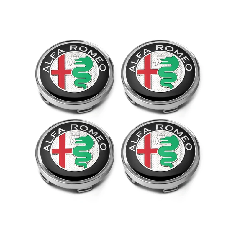 

4 шт., 60 мм, колпаки для центральной ступицы колес автомобиля, значок обода, чехлы для Alfa Romeo Giulia Stelvio Giulietta 156 159 147 Mito Tonale Brera