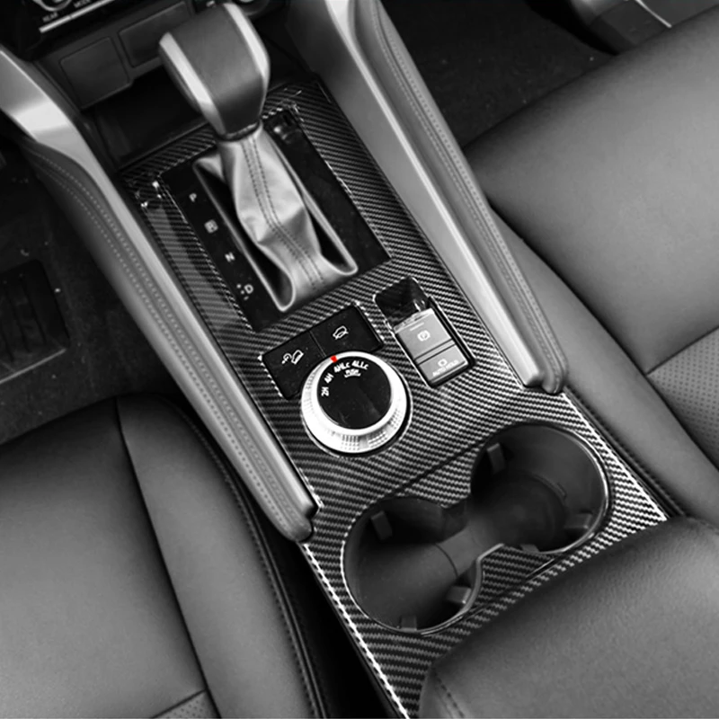 For Mitsubishi Pajero Sport QF 2020-2022 Car Accessories Carbon Fiber Style Gear Shift Panel Center Console Cover Trim Frame For Mitsubishi Pajero Sport QF 2020-2022 Car Accessories Carbon Fiber Style Gear Shift Panel Center Console Cover Trim Frame