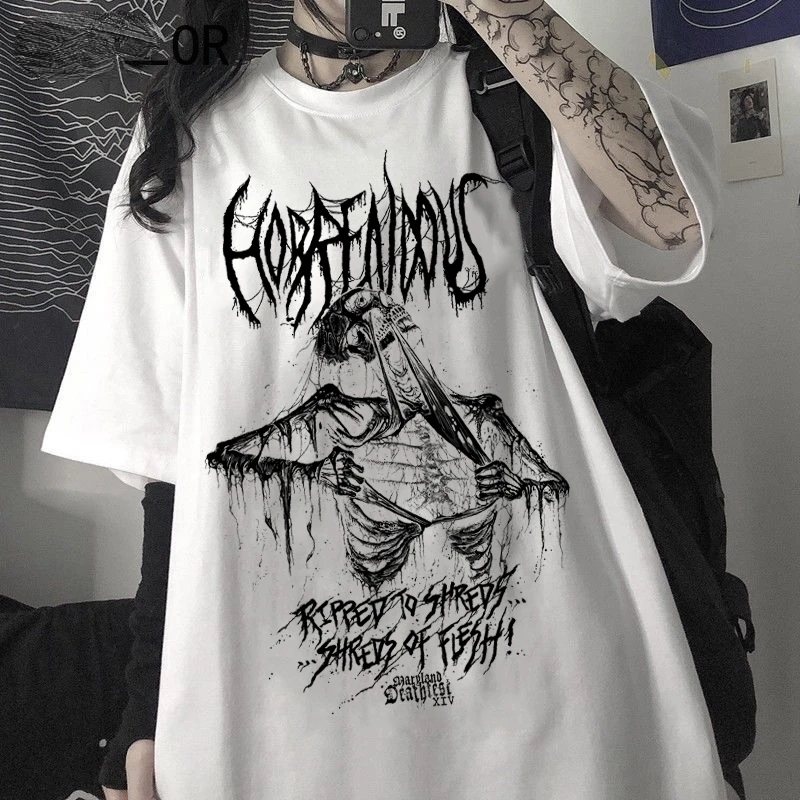 

Women Aesthetically loose punk Grunge man T Shirt Girl Graphic Printed Fashion Harajuku 2023 Clothes Causal Female Y2K Tops Tee