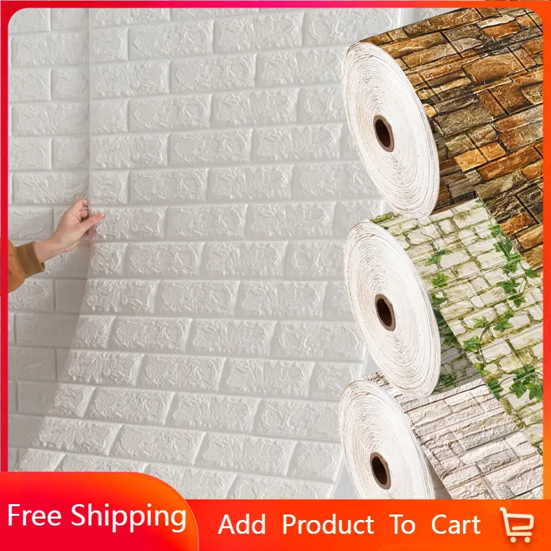 

Самоклеящиеся 3D обои в рулоне, настенная панель, кирпичная, для гостиной, спальни, детской комнаты, бумажные украшения для дома