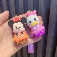 kawaii donald duck daisy couple keychain cute cartoon mickey minnie ice cream dress up doll ornament fashion couple accessories