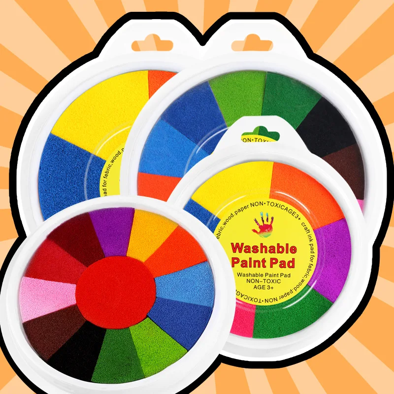 

Children'S Finger Drawing Color Printing Clay Hand Print Disc Press Fingerprint Hand Print Kindergarten Palm Painting Graffiti P