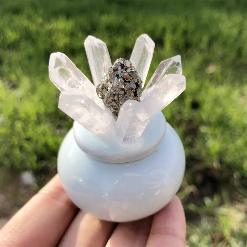 

Натуральные высококачественные хрустальные кварцевые вазы, украшения для дома с минеральным деревом жизни, лечебный камень на удачу, подарок, 1 шт.