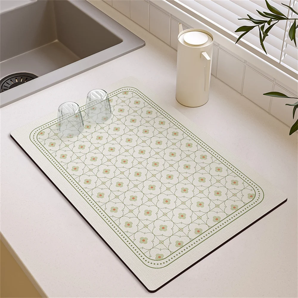 

30x40cm Coaster Non-slip Absorbent Mat Kitchen Accessories Table Mat Oil Absorption Technology Cloth Household Tools Square