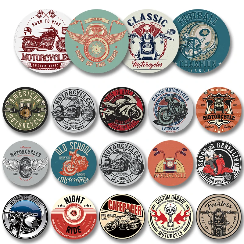 

Motorcycle Round Plaques Vintage Metal Tin Signs Speed Racing Biker Culture Metal Plate Retro Wall Decor Moto Club Garage