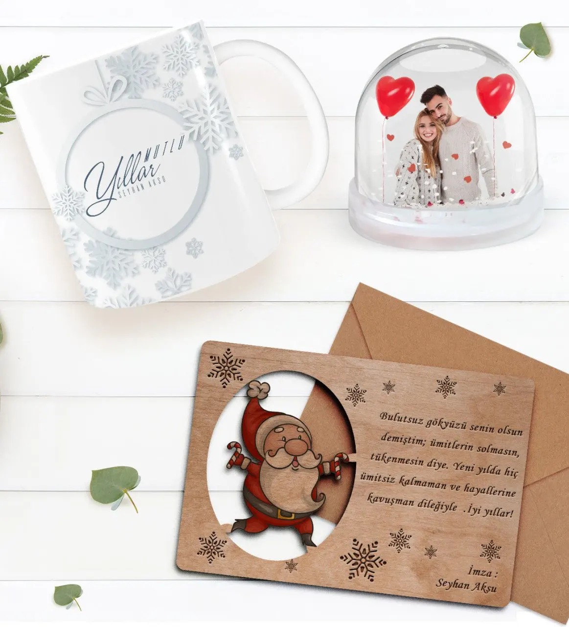 

Персонализированная фотография, Кружка со снежным шаром и на день рождения, кружка и Деревянная Рождественская открытка в ретро стиле, пода...