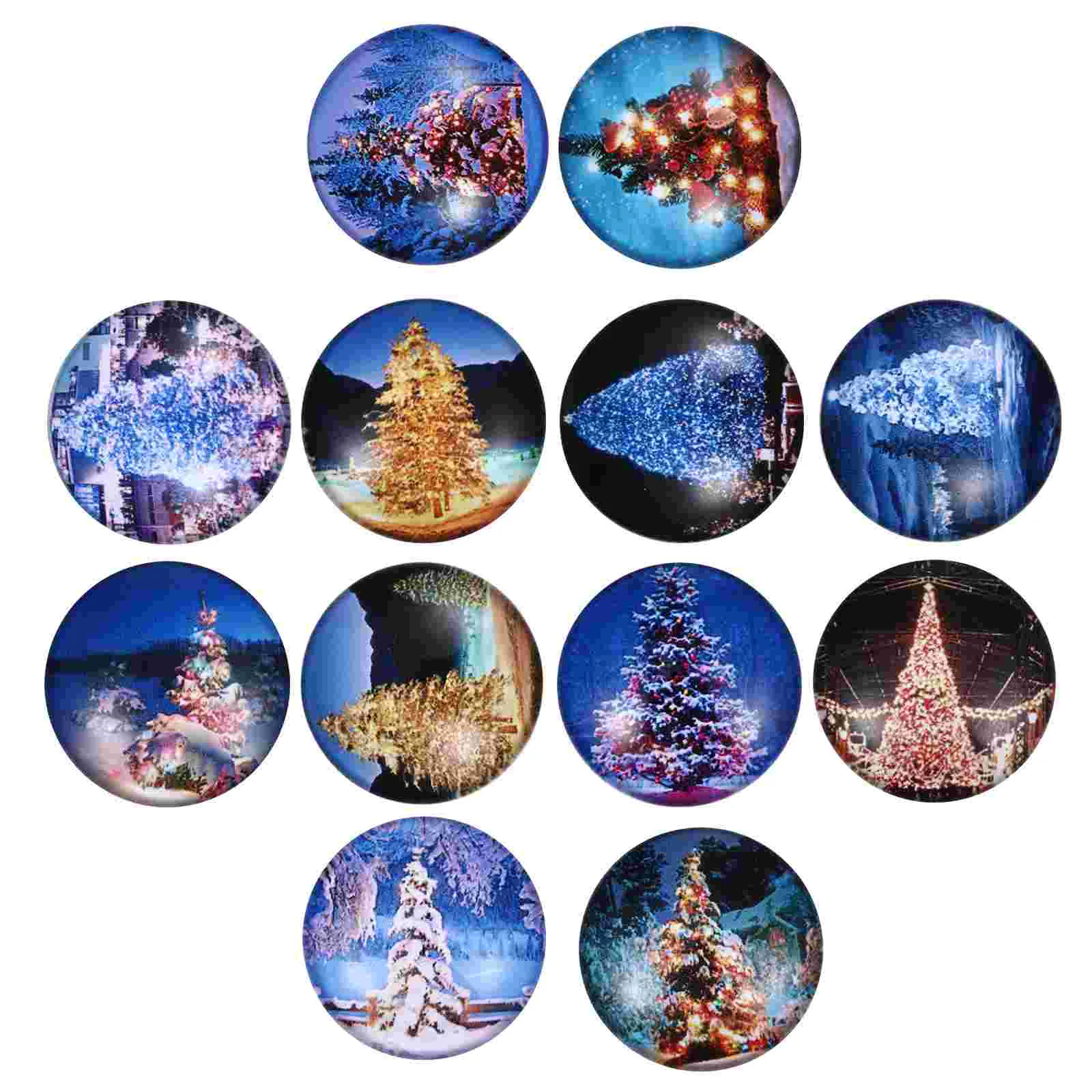 

12Pcs Magnet Xmas Round Fridge Magnet Refrigerator Magnets Freezer Magnets