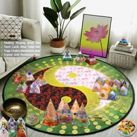 yin yang round rug for yoga room buddhist meditation mat reiki crystal healing pendulum carpet altar tarot oracle card table pad
