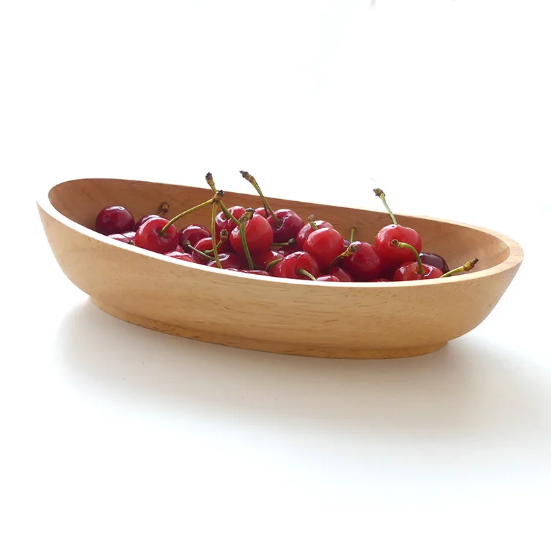 

New high-capacity dim sum fruit wooden dish with bottom boat