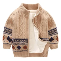 childrens sweater cardigan 2022 new autumn and winter boys korean stand collar version zipper sweater jacket baby sweater