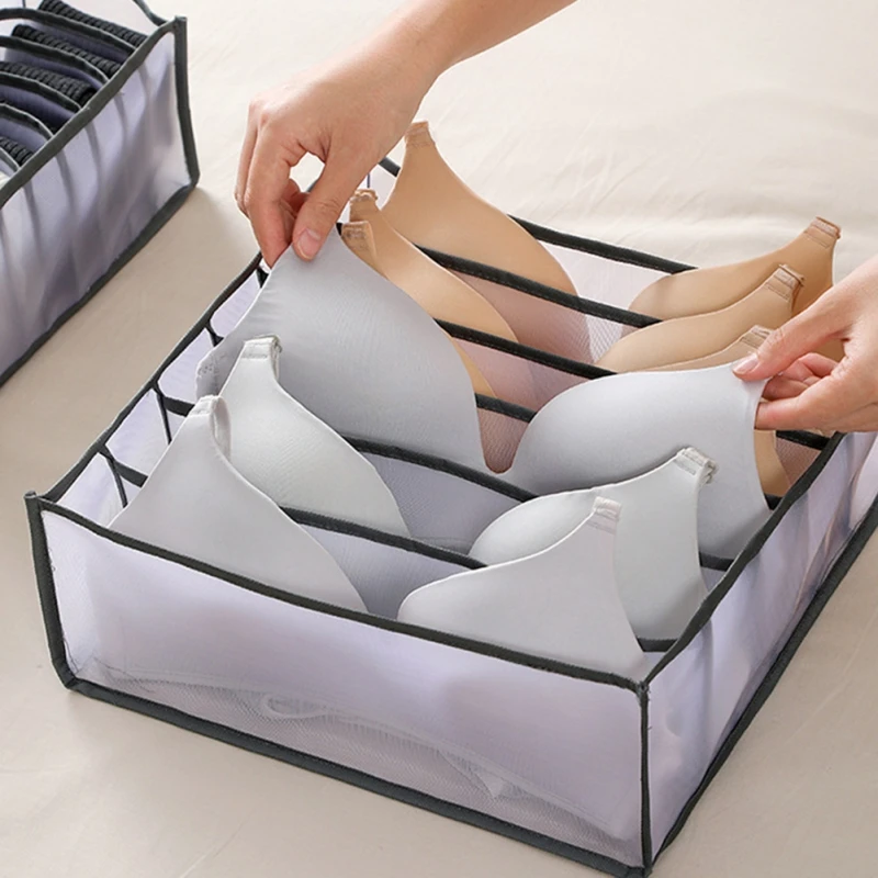 

Органайзер с ящиками для бюстгальтеров, органайзер для нижнего белья с разделителем, корзины для хранения нижнего белья, складная тканевая ...