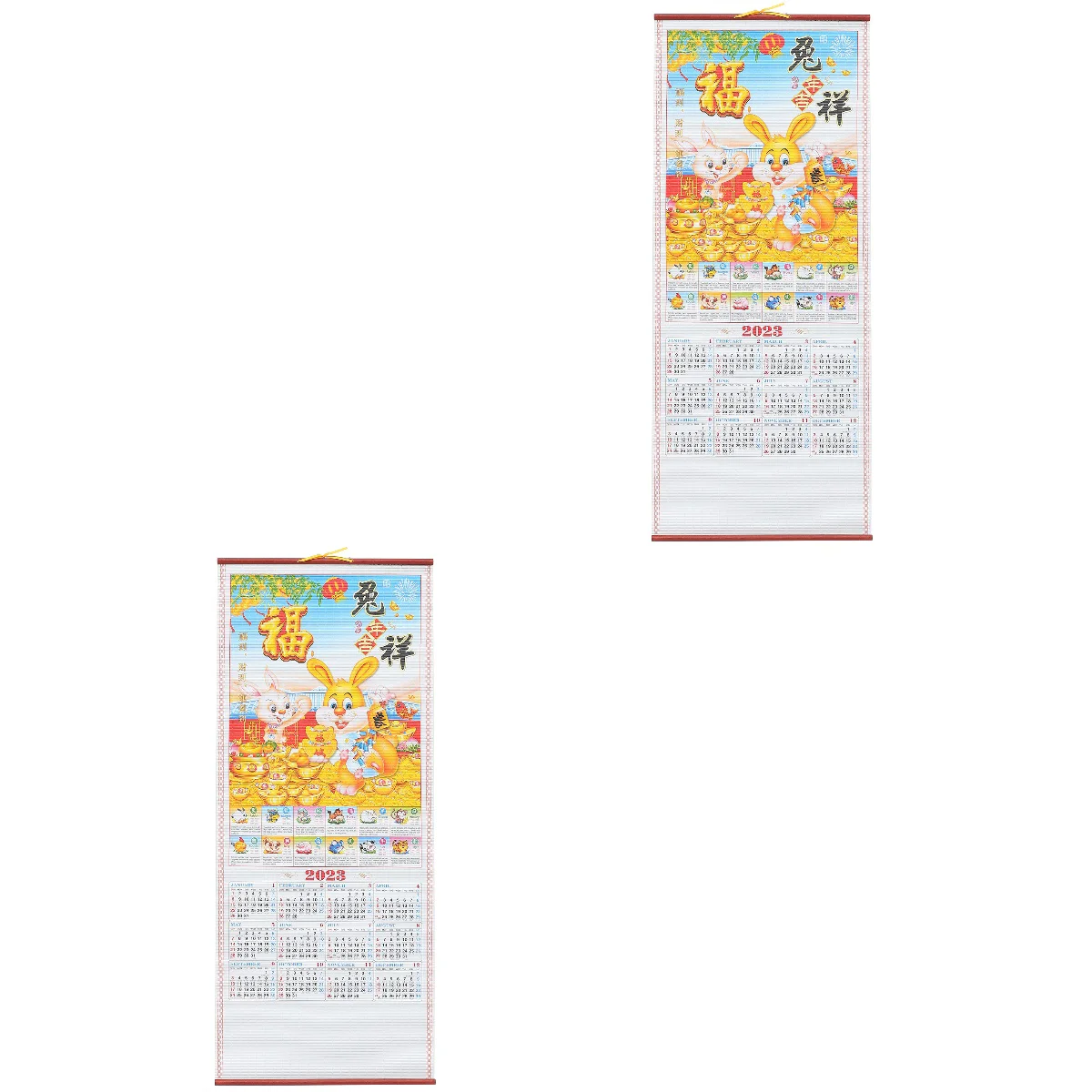 

Calendar Chinese Wall Year Hanging New Monthly Lunar Traditional Rabbit Supplies Zodiac Scroll Shui Feng Planner Planning